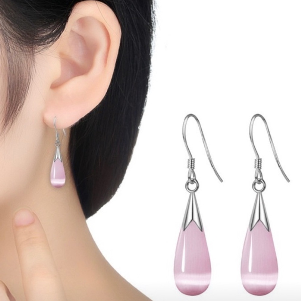 Cat eye Teardrop pink earrings (3/$25 jewelry)